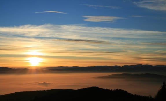 Sunset in the Alps