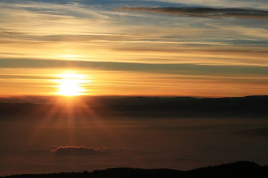Sunset in the Alps