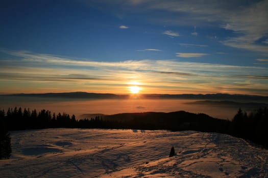 Sunset in the Alps