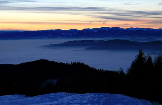 Sunset in the Alps