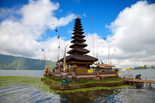 Pura Ulun Danu temple on lake, Bali Indonesia