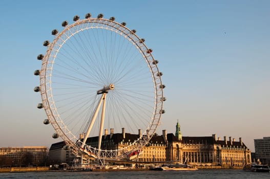 The London Eye at sunset, London, UK