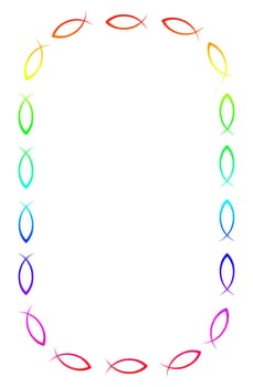 Colorful Ichthys Frame - Vertical DIN A4