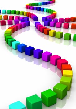 3D Cube - Rainbow Swirl 06