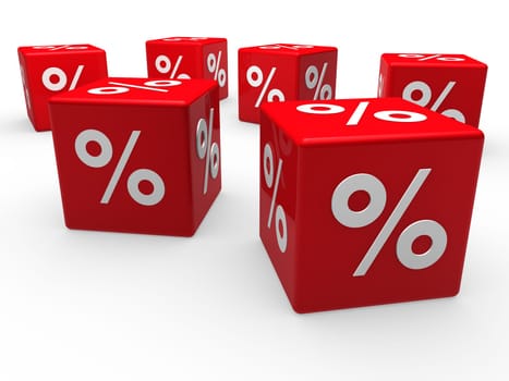 3d cube red sale discount retail percentage