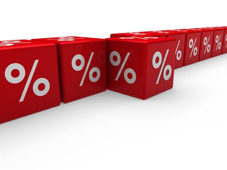 3d cube red sale discount retail percentage