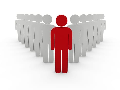 3d team leader boss company red teamwork