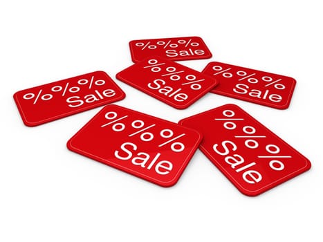 3d sale card red promotion percentage retail
