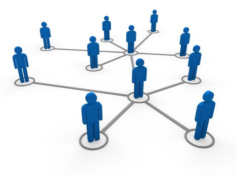 3d blue social network community men team