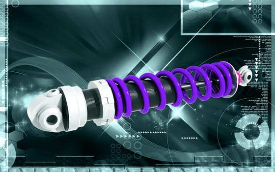 Digital illustration of Shock absorber in colour background