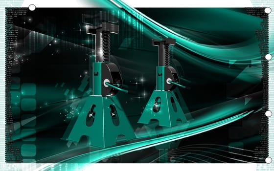 Digital illustration of Car lift in colour background