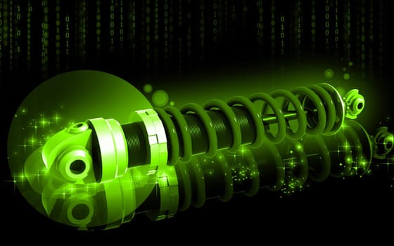 Digital illustration of Shock absorber in colour background