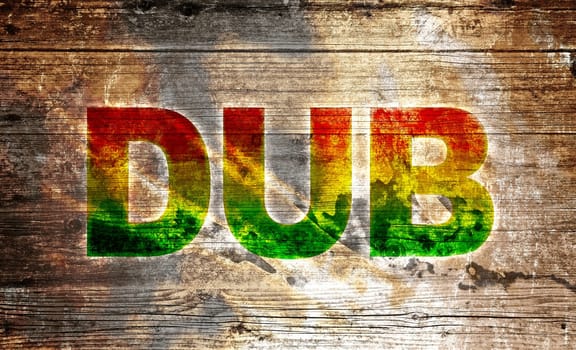 Old wooden board - DUB lettering