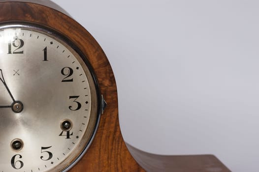Close up of antique mantel clock