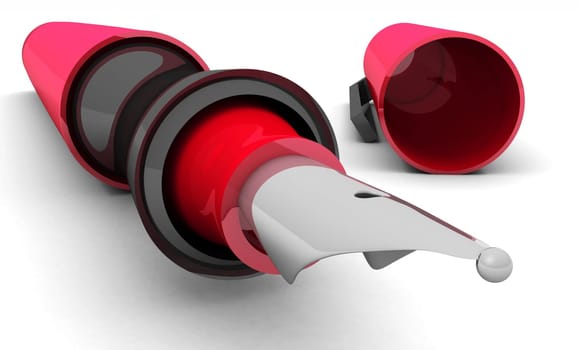 Fountain Pen Detail Red Black