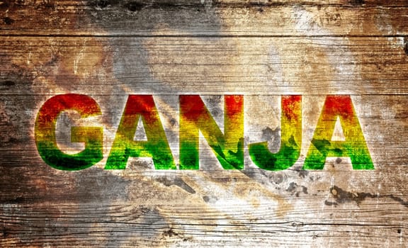 Wooden board with text - Ganja
