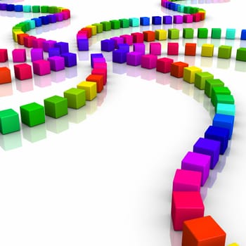 Colorful cube spiral in 3D - 05