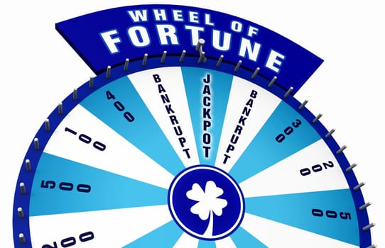 3D Wheel of fortune - blue white 01