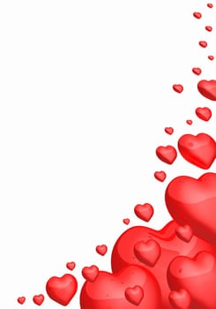 Love Letter Background - Red Hearts in Corner