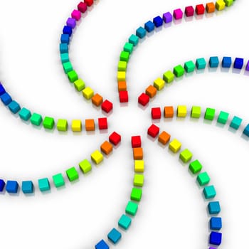 Dice in a row - Colorful 06