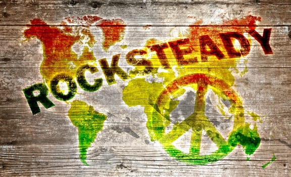 World rocksteady music concept