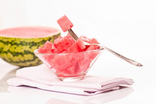 Fresh watermelon on white background