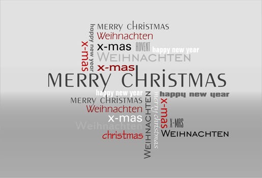 Christmas card with stars texts