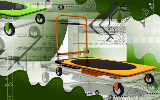Digital illustration of Platform trolley in colour background