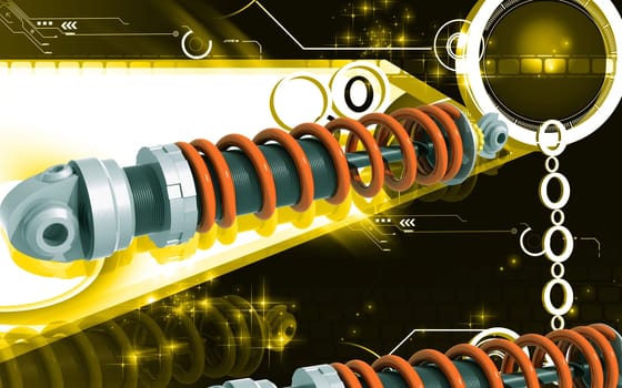 Digital illustration of Shock absorber in colour background