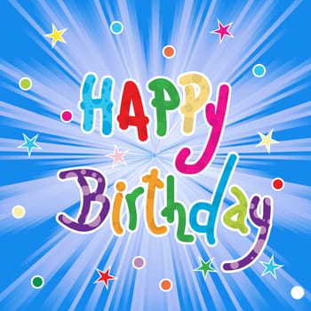 Happy birthday greeting card, abstract art