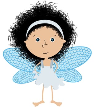 Cute little angel over white