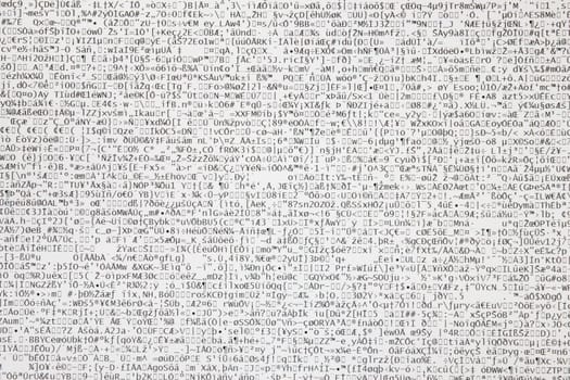 Background consisting of collection of confused letters,numbers and symbols