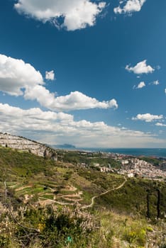 view from the heights of Genoa Sestri Ponente