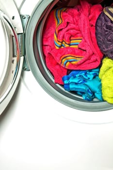 Colored towels in washing machine