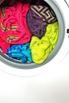 Colored towels in washing machine