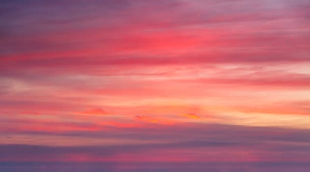 Dramatic sunset clouds in sky