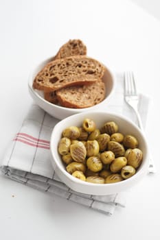 Turkish Grilled olives in a bowl ,