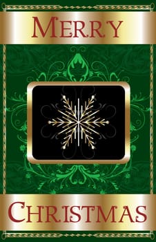 Vector Illustration of a Merry Christmas Snowflake Poster.