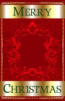 Vector Illustration of a Merry Christmas Red Blank.