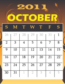 Vector Illustration of 2011 theme monthly calendars.