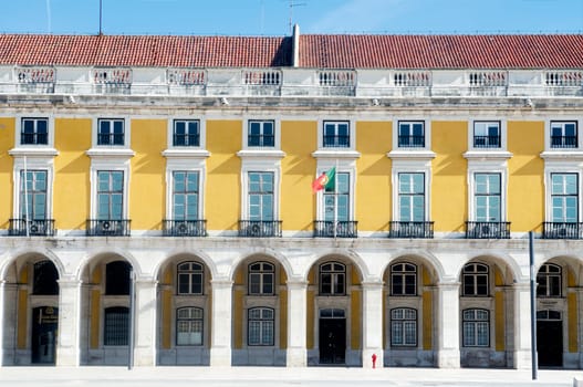 Facade of the building at Lisbon&#039 s Terreiro do Paço
