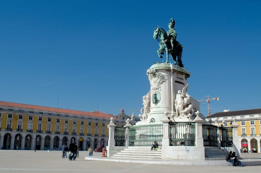 Statue of King José I at Lisbon&#039 s Terreiro do Paço