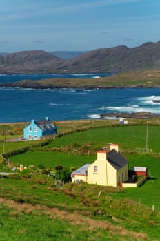 Houses by the ocean at Beara, Ireland