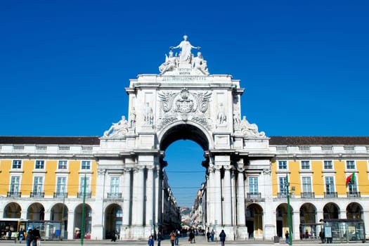 Stone arch at Terreiro do paço  at Lisbon