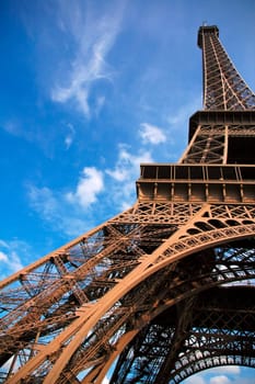 View of the Eiiffel Tower from on of its pillars