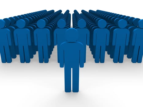 3d blue team group boss leader team