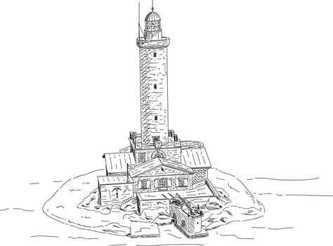 vector - Lighthouse Porer in Croatia isolated on background