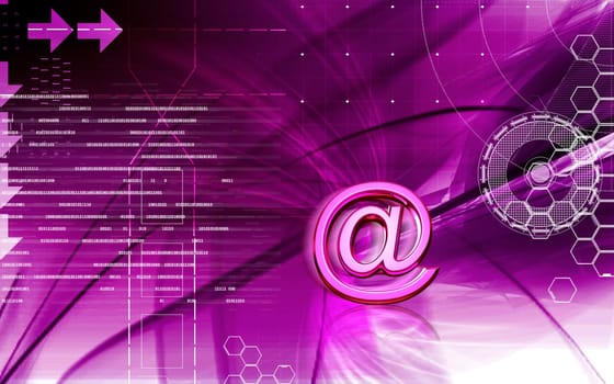 Digital illustration of at the rate symbol