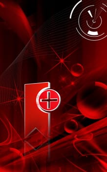 Digital illustration of Clinical symbol in colour background