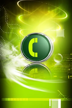 Digital illustration of Telephone sign in colour background